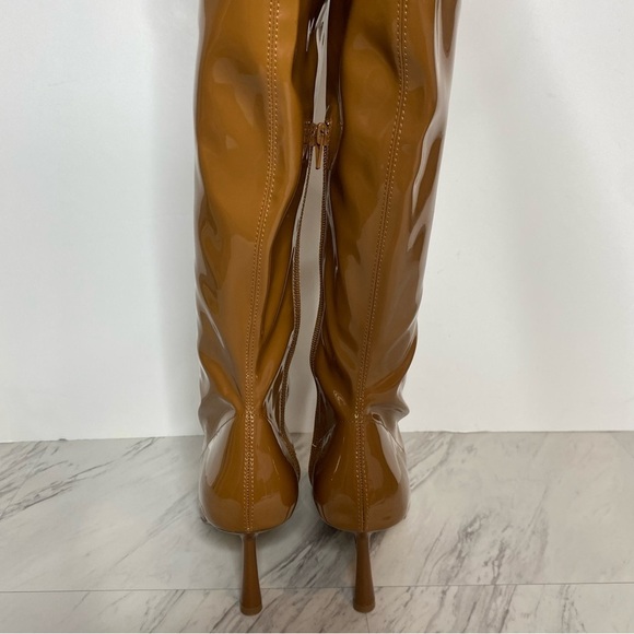 New! BP Everlee Brown Faux Patent Leather Over the Knee Boot 9M - Picture 3 of 15